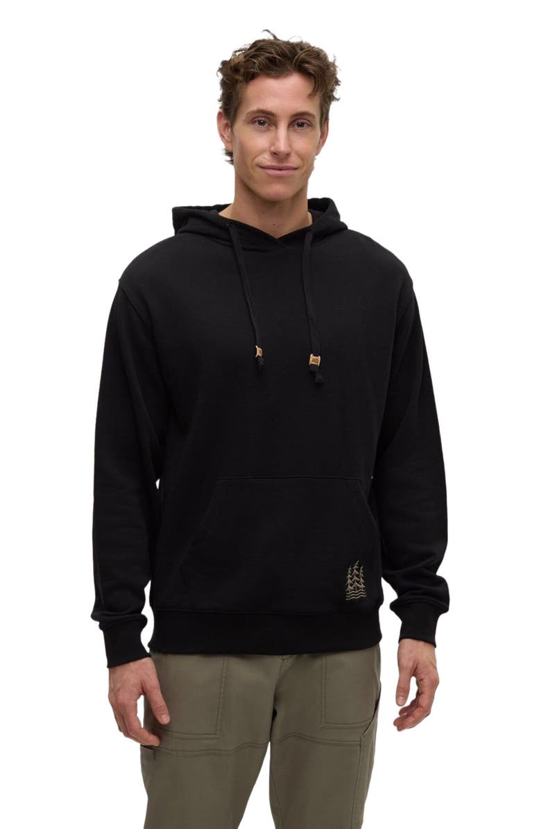 tentree Getaway Relaxed Hoodie, Alternate, color, Meteorite Black/Light Moss
