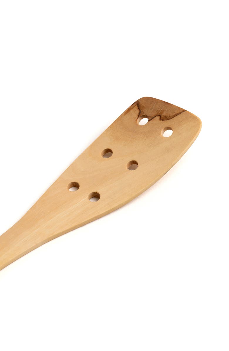 Berard Contour Olive Wood Curved Slotted Spatula, 12-Inch, Alternate, color, Brown