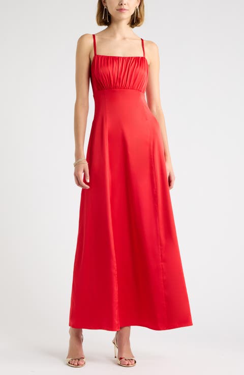 Satin Cocktail Maxi Dress