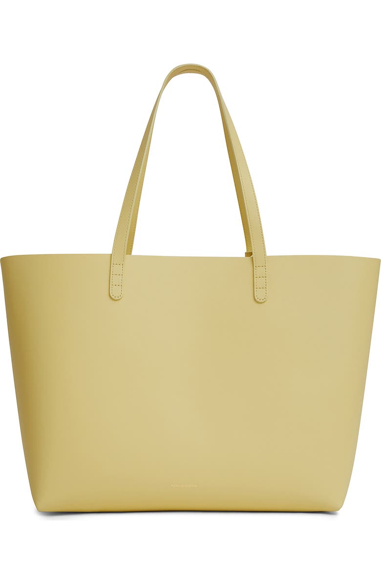 Mansur Gavriel Large Leather Tote, Main, color, Banana