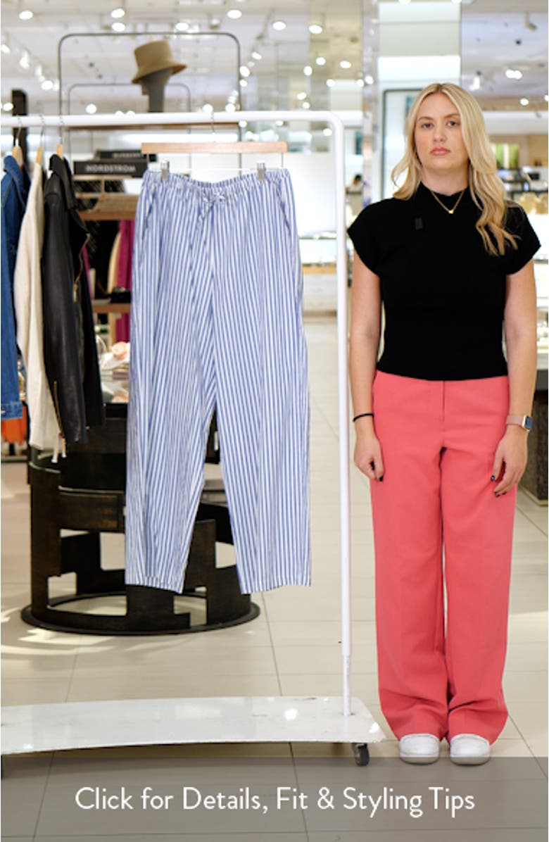 Emmie Stripe Cotton Drawstring Pants, sales video thumbnail
