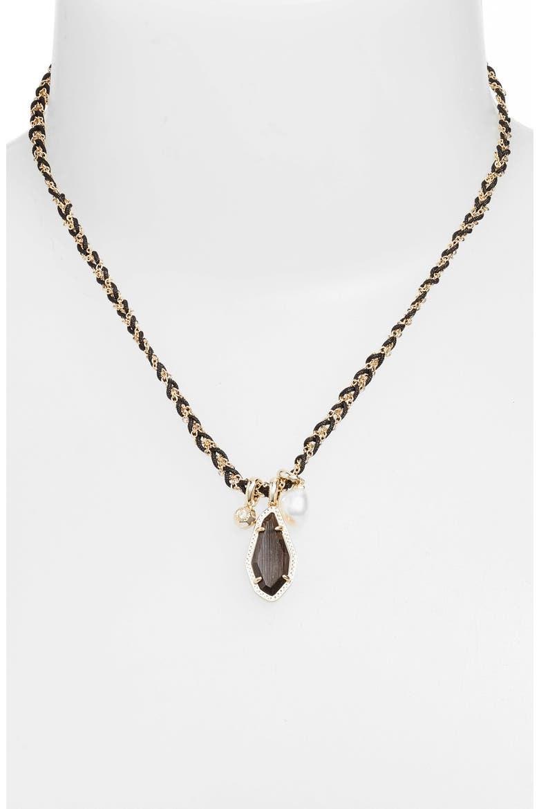 Muriel Charm Necklace, Alternate, color, GOLD BLACK CATS EYE