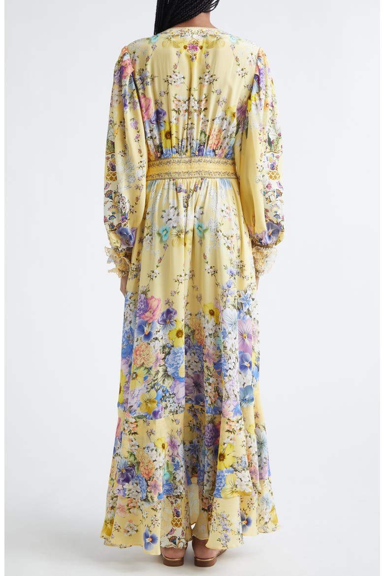 Darling Buds Floral Long Sleeve Silk Button Front Dress, Alternate, color, DARLING BUDS