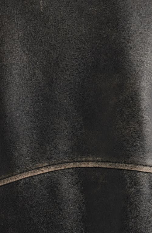 Frye Distressed Leather Bomber Jacket In Black