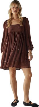 Warehouse Hand Embellished Square Neck Mini Dress