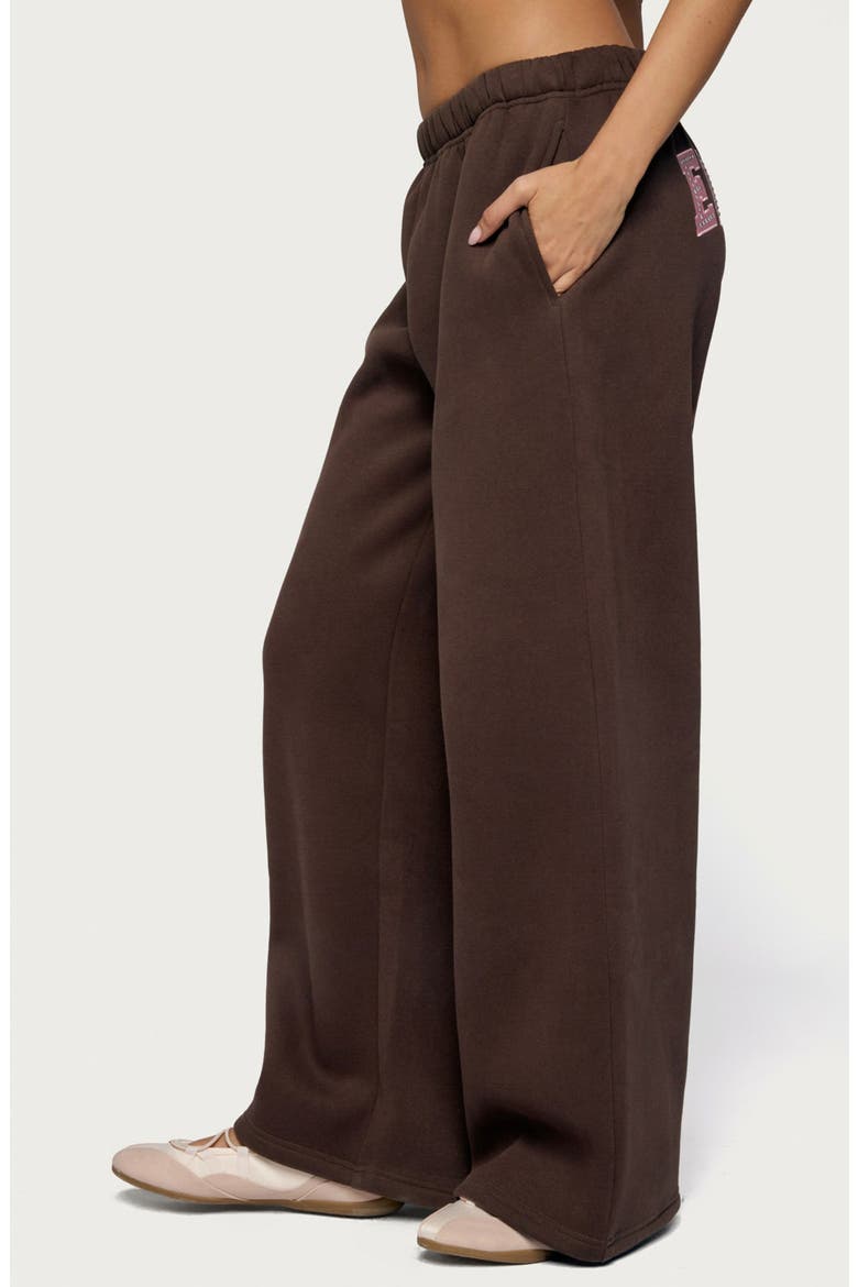 Glow Rhinestone Wide Leg Sweatpants, Alternate, color, BROWN