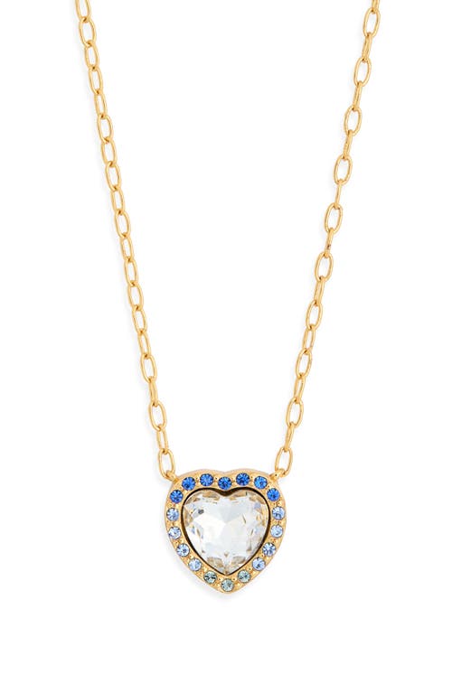 Kurt Geiger London Pavé Crystal Heart Pendant Necklace In Gold