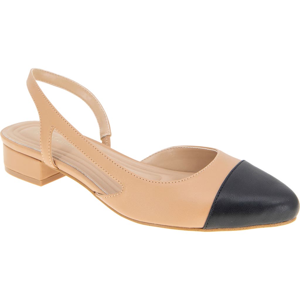 Bcbgeneration Tillie Slingback Cap Toe Pump In Tan/black