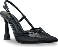 CHASE AND CHLOE Mesh Pointed Toe Slingback Pump