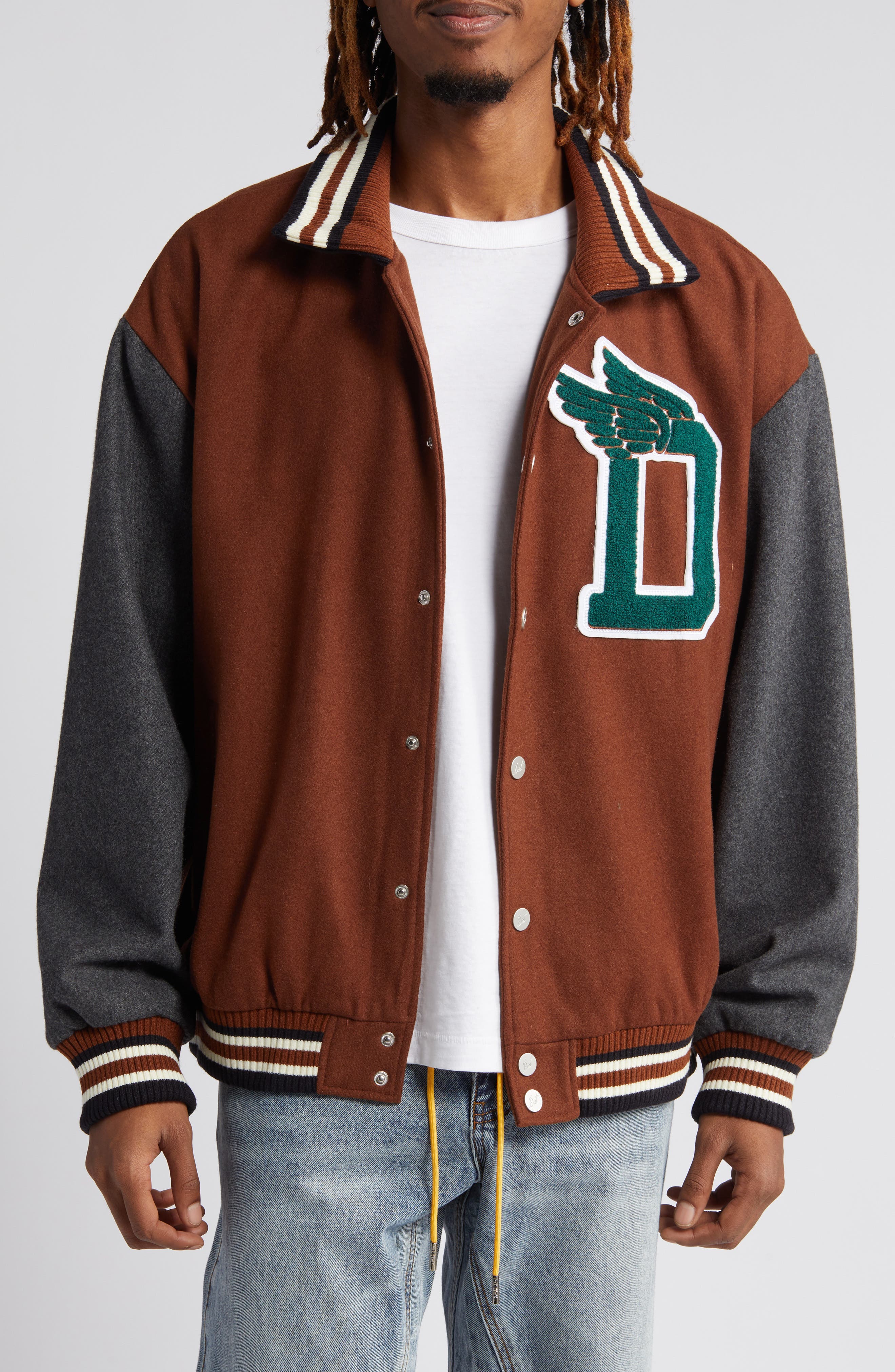 DIET STARTS MONDAY Wings Wool Blend Varsity Jacket (Men) | Nordstromrack