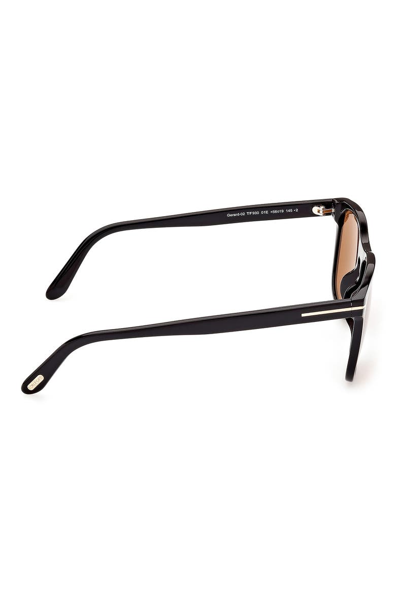 Gerard 56mm Square Sunglasses, Alternate, color, SHINY BLACK / BROWN