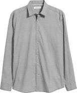 James Campbell Robo Modern Fit Dot Print Stretch Cotton Button-Up Shirt