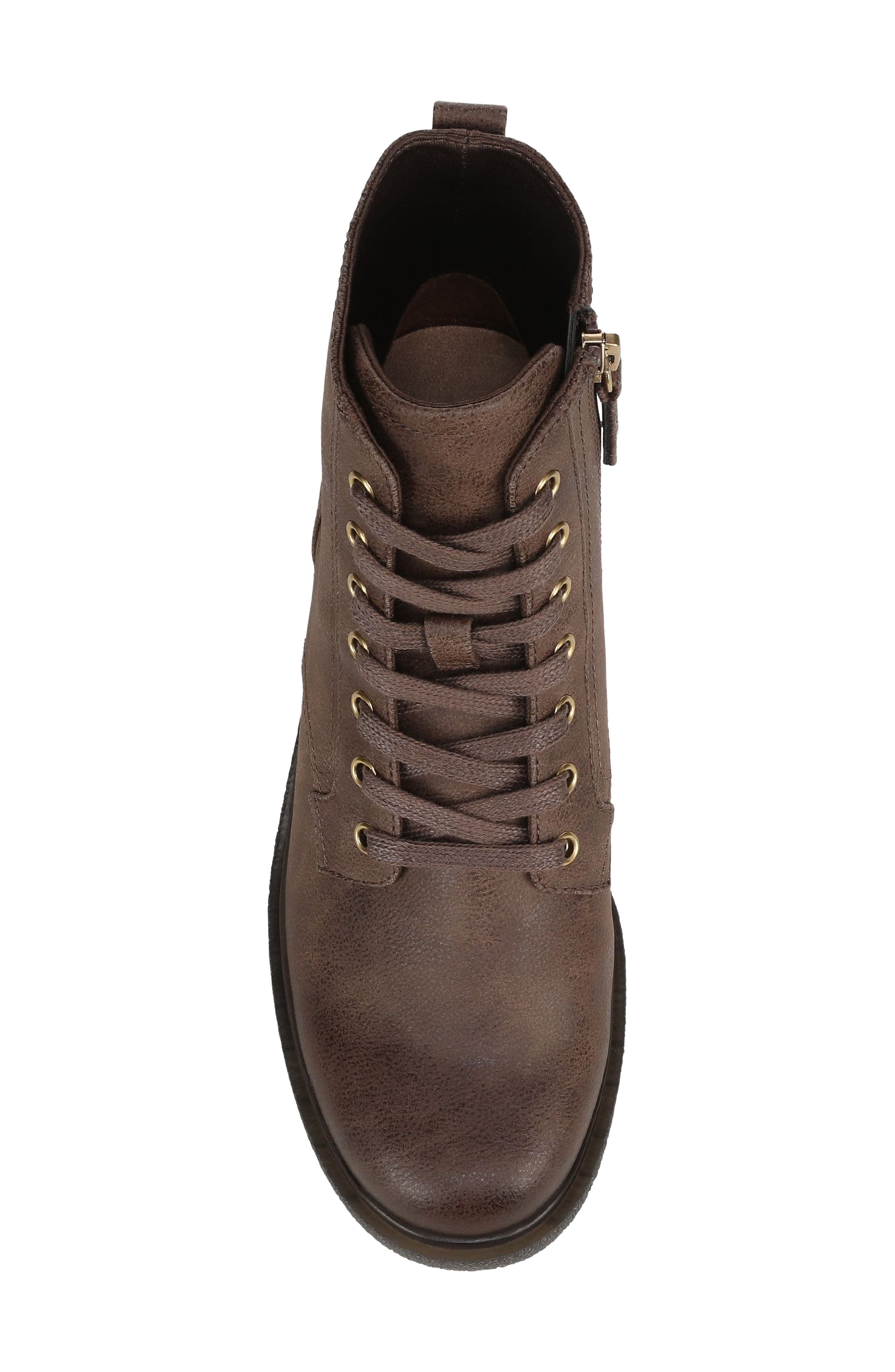 Aviation Combat Boot, Alternate, color, DARK BROWN FAUX LEATHER