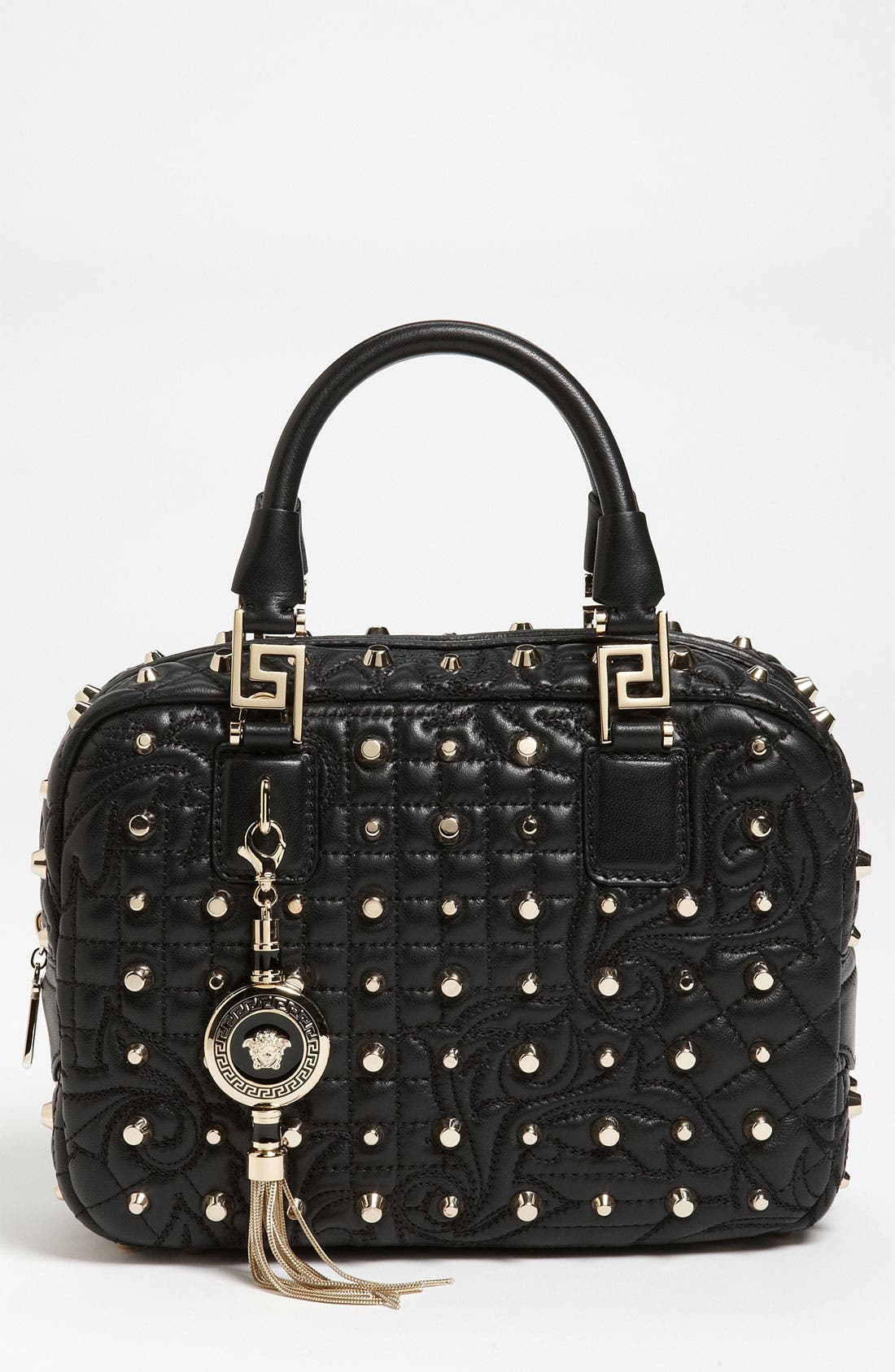 Versace 'Vanitas - Small' Leather Satchel, Main, color, 