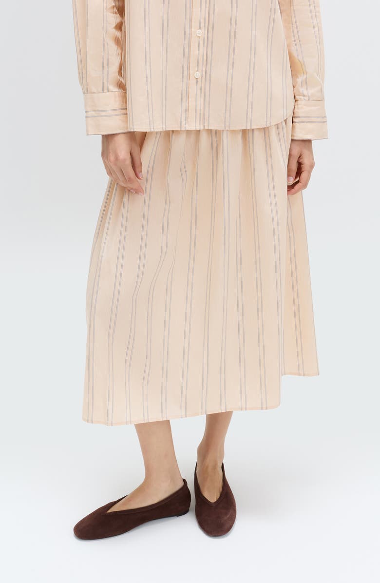 M&S Stripe Midi Skirt, Main, color, Natural Multi