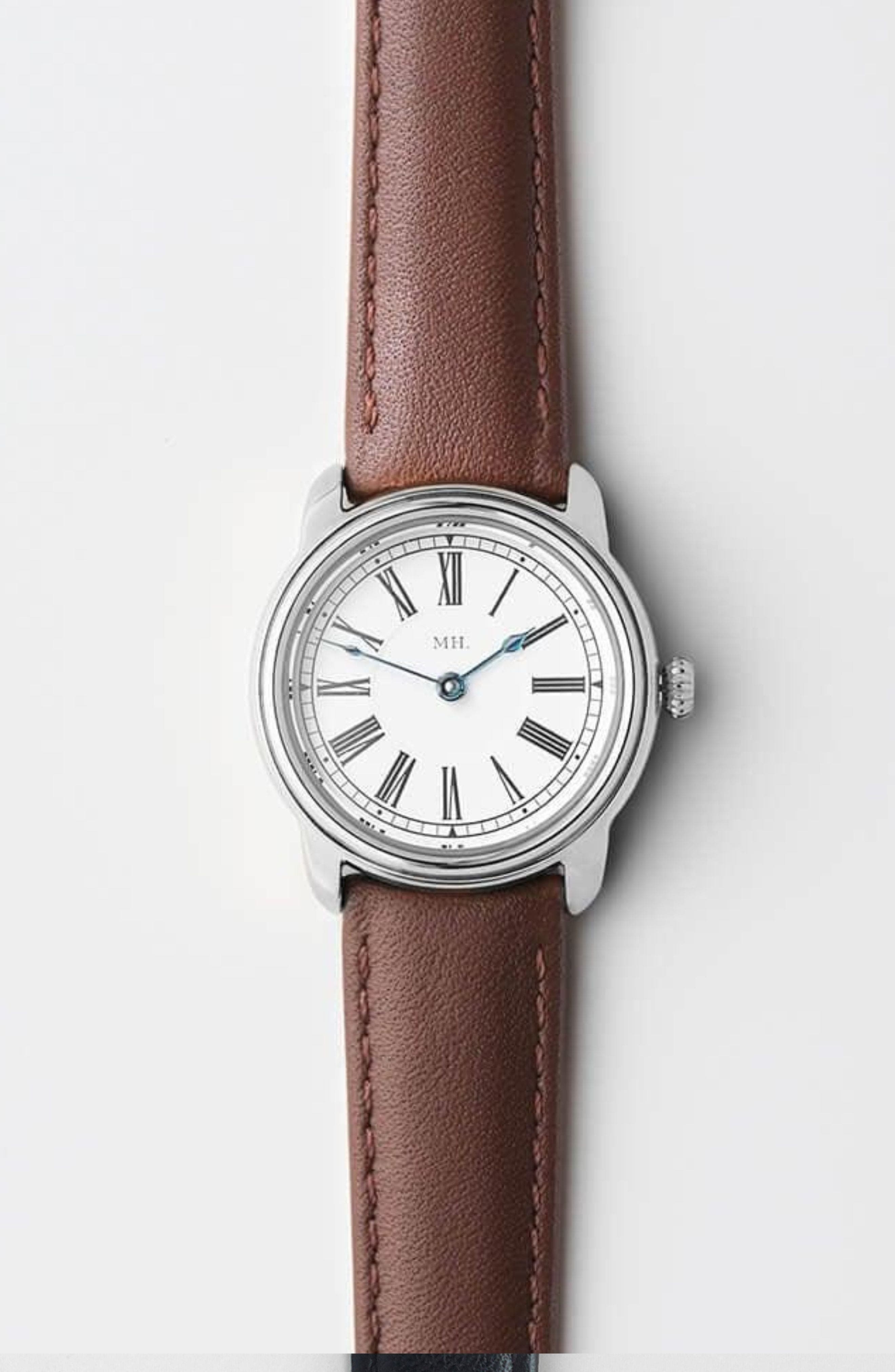 Silver Watch - Brown Strap