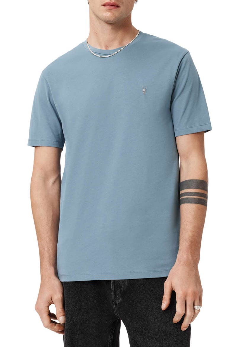Brace Cotton T-Shirt, Main, color, COASTLINE BLUE
