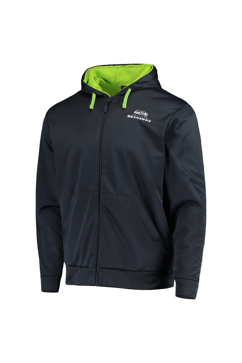 Men's Dunbrooke College Navy/Neon Green Seattle Seahawks Apprentice Full-Zip Hoodie, Alternate, color, Navy