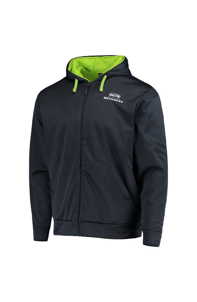 DUNBROOKE Men's Dunbrooke College Navy/Neon Green Seattle Seahawks Apprentice Full-Zip Hoodie, Alternate, color, Navy