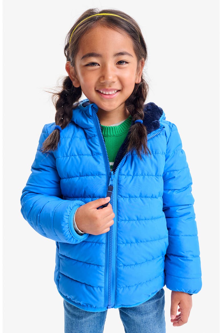 Kids' Reversible Fleece Puffer Jacket, Alternate, color, BLUEBERRY/ NAVY