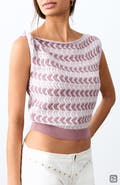 MANGO TEEN Pointelle Stripe Crop Top