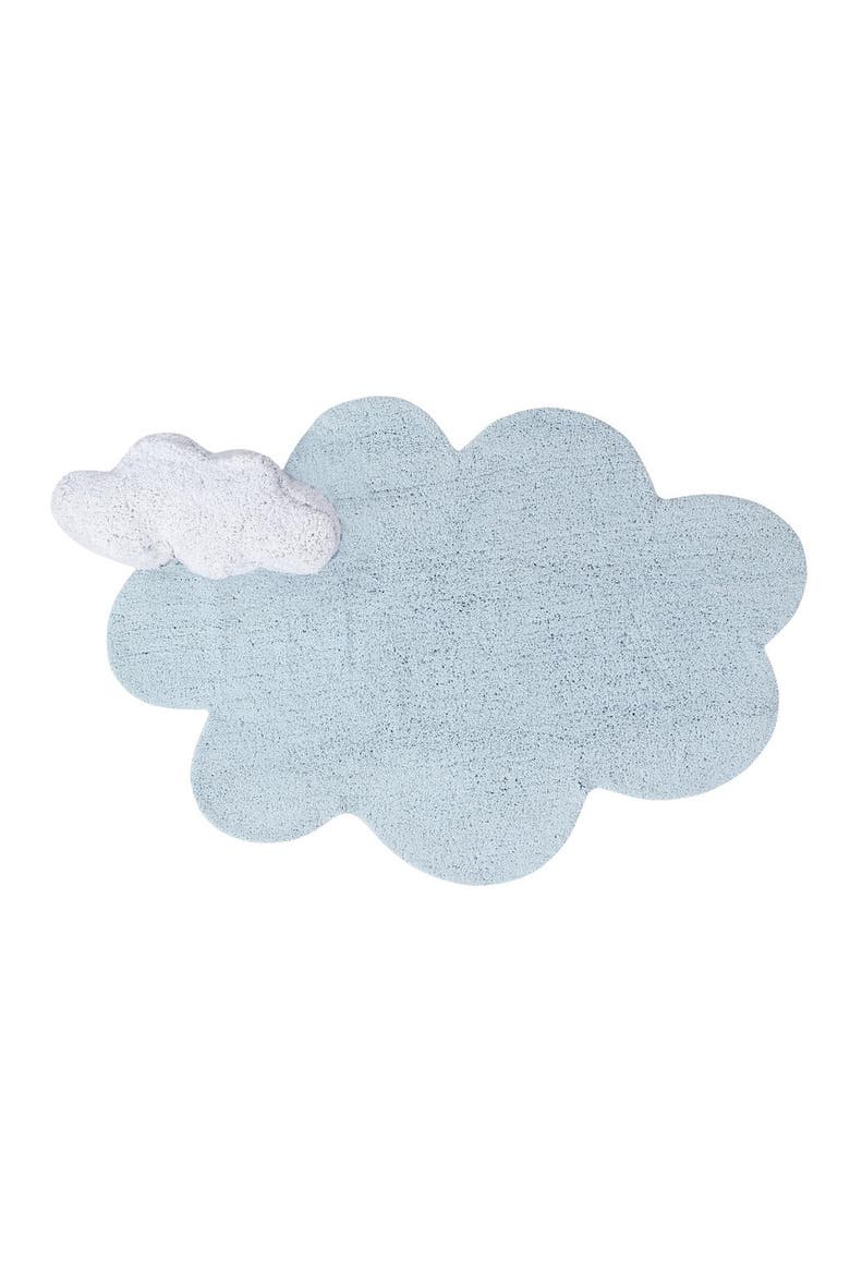 Puffy Dream Cloud Washable Cotton Blend Rug, Main, color, BLUE