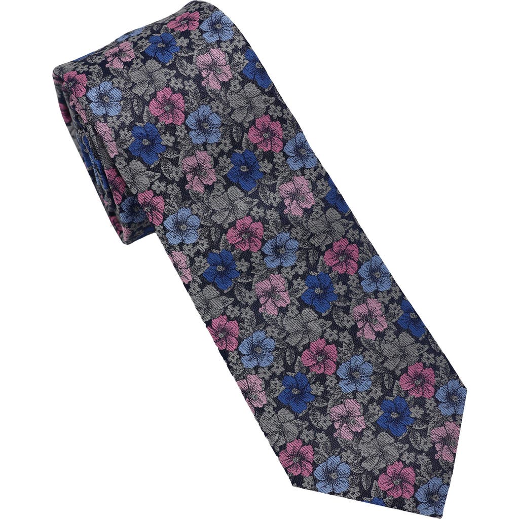 Ben Sherman Floral Pop Art Slim Tie In Blue