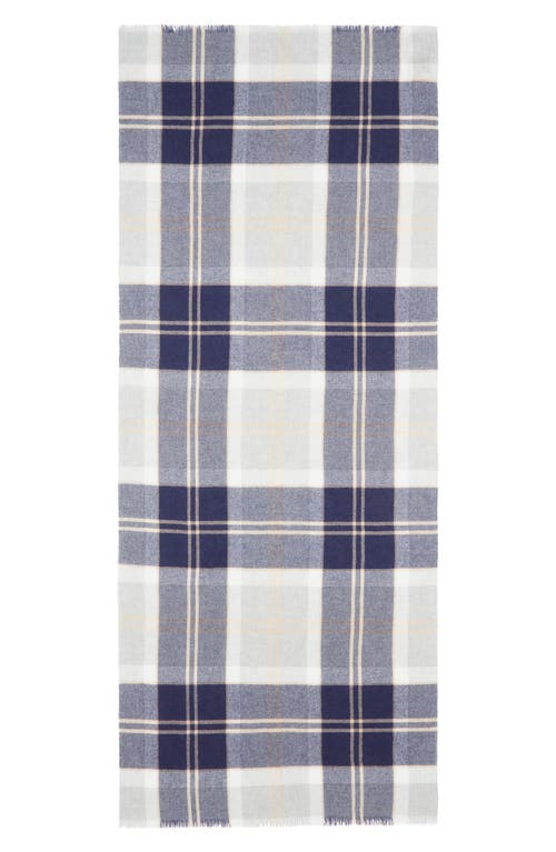 Johnstons Of Elgin Tartan Cashmere Scarf In Blue