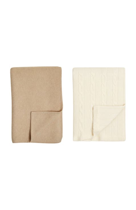 Hallie and Cassie Cashmere Baby Blankets (Set of 2)