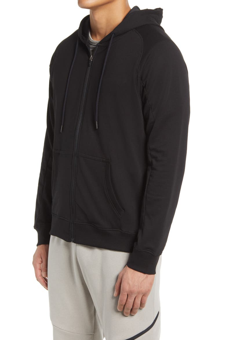 Z Fleece Zip Hoodie, Alternate, color, BLACK