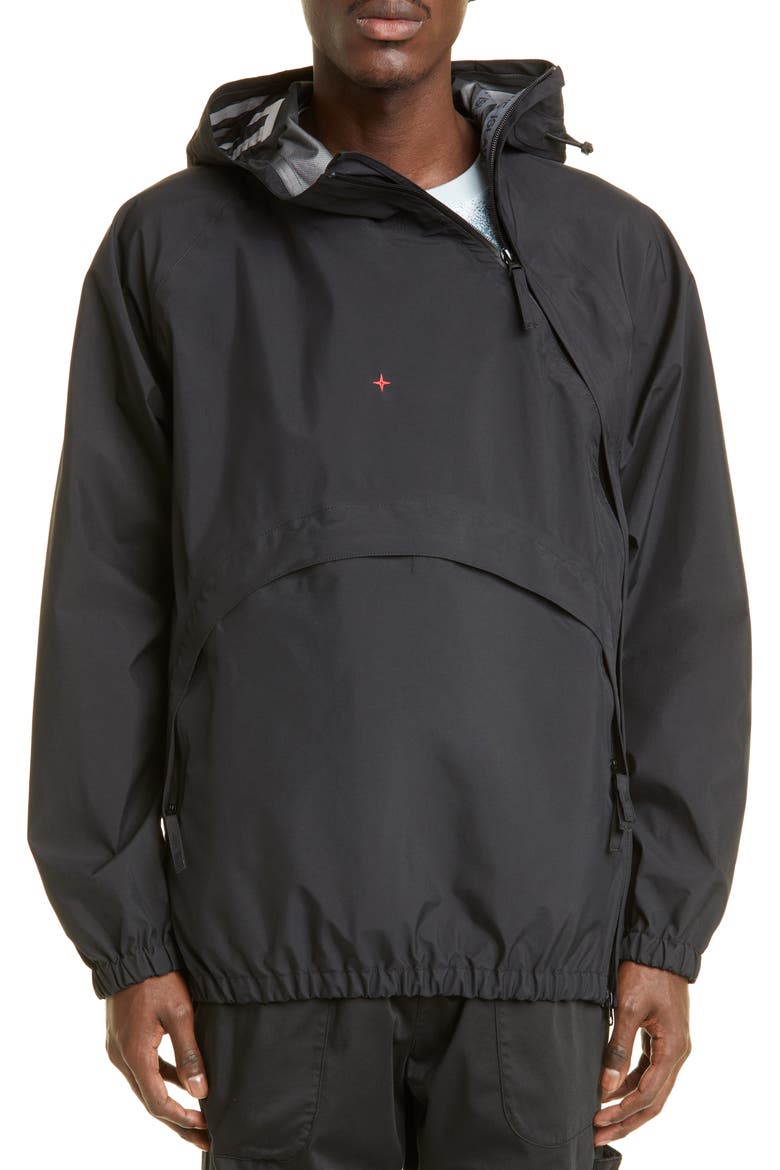 Marina Waterproof Gore-Tex® Hooded Jacket, Main, color, BLACK