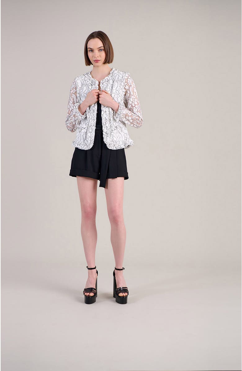 Anne Fontaine Women's  Giana White And Black Sheer Top, Alternate, color, Black/White