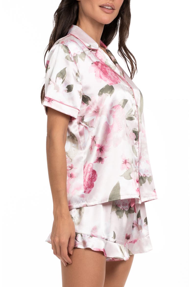 Jovie Floral Satin Short Pajamas, Alternate, color, ROSEWATER