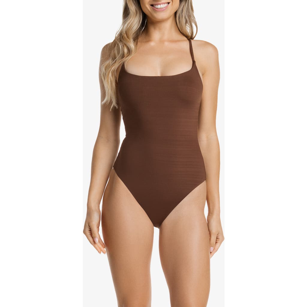 HELEN JON Ballet One-Piece in Textured Chocolate Brown  product