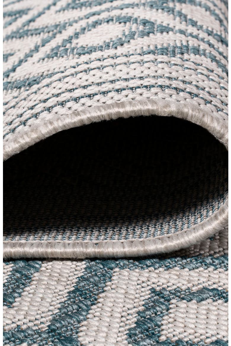 Marvao Diamond Trellis Indoor/Outdoor Area Rug, Alternate, color, Teal/Gray