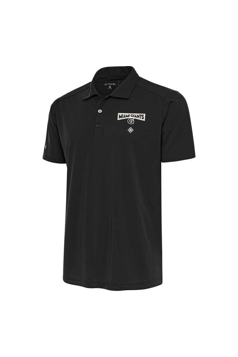 Men's Antigua Charcoal Miami Giants Tribute Polo, Main, color, Charcoal