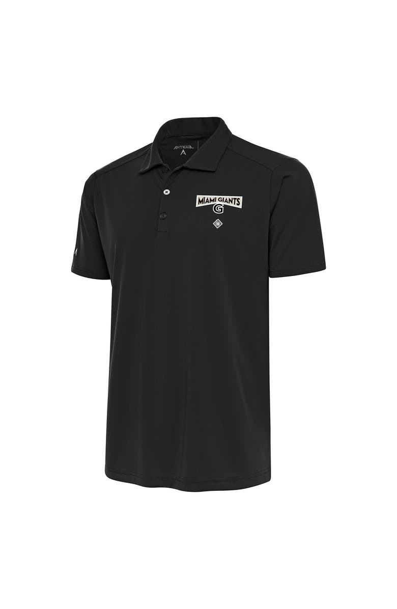 ANTIGUA Men's Antigua Charcoal Miami Giants Tribute Polo, Main, color, 