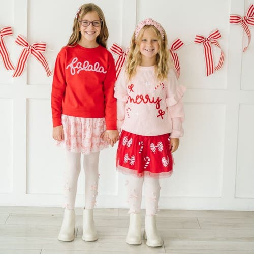 Sweet Wink Falala Patch Christmas Sweatshirt In Red