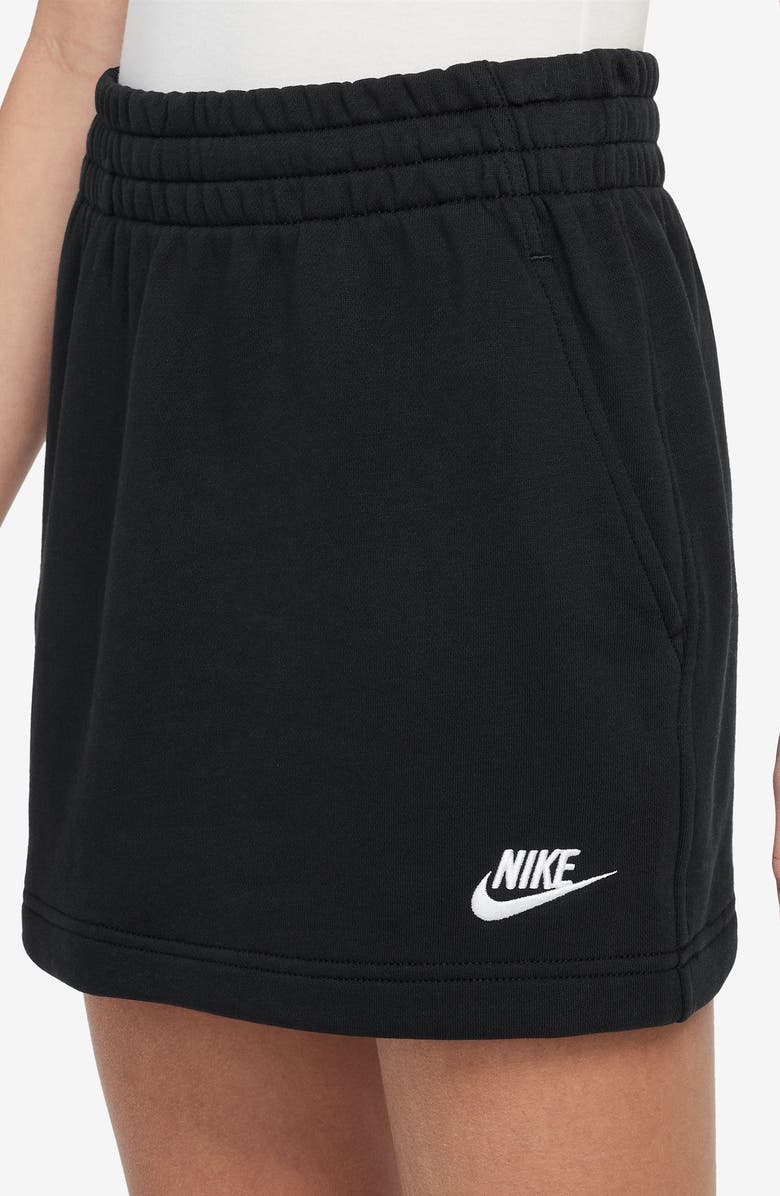 Nike Kids' Sportswear Club Fleece Pull-On Skirt, Alternate, color, Black/ Black/ White