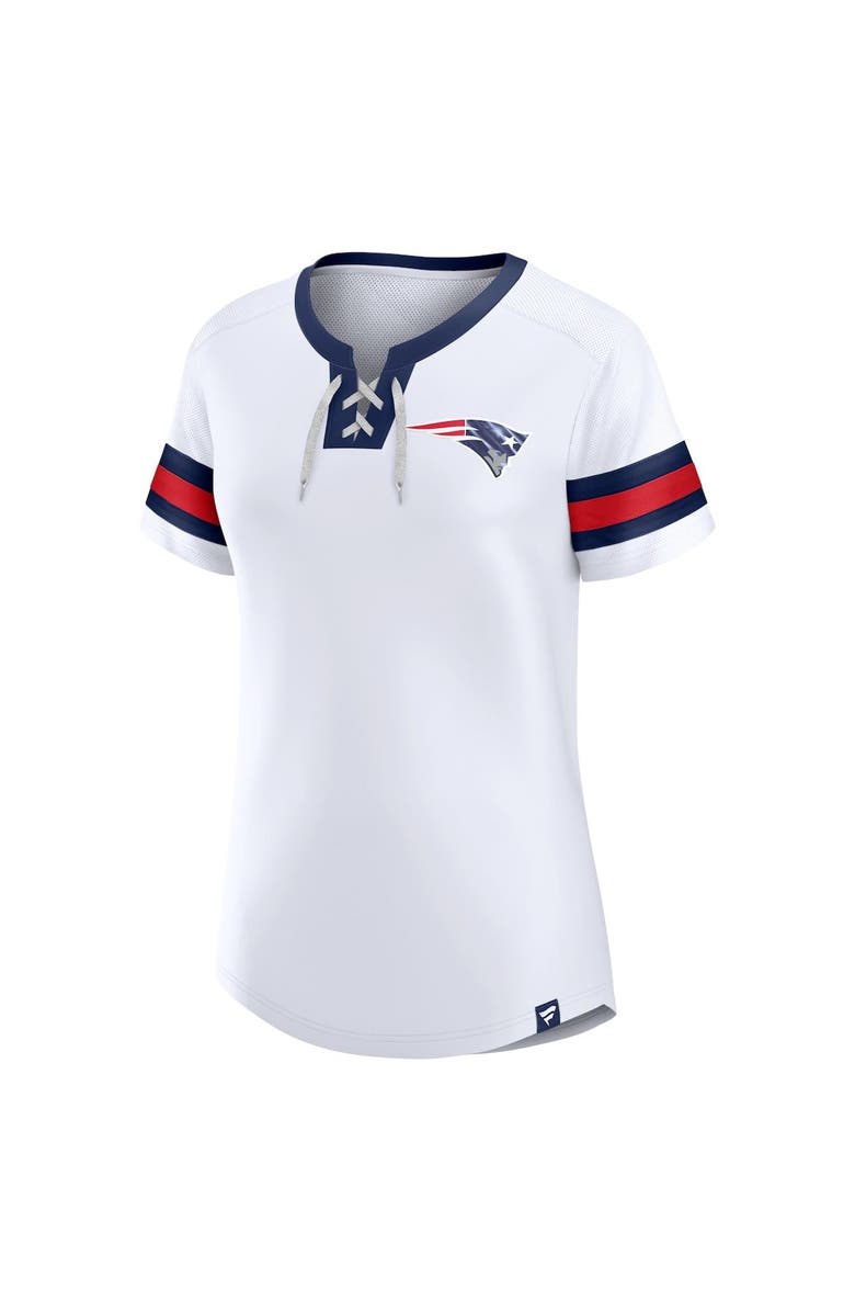 FANATICS Women's Fanatics Branded White New England Patriots Sunday Best Lace-Up T-Shirt, Alternate, color, White