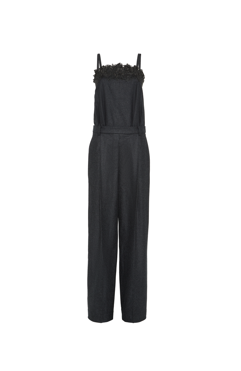 Brunello Cucinelli Flannel jumpsuit, Main, color, Dark Grey