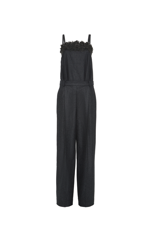 Brunello Cucinelli Flannel Jumpsuit In Gray