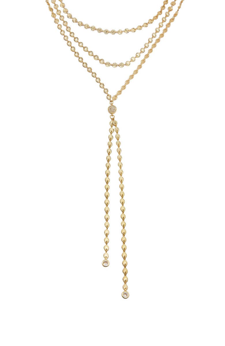 Ettika Multistrand Y-Necklace, Alternate, color, Gold