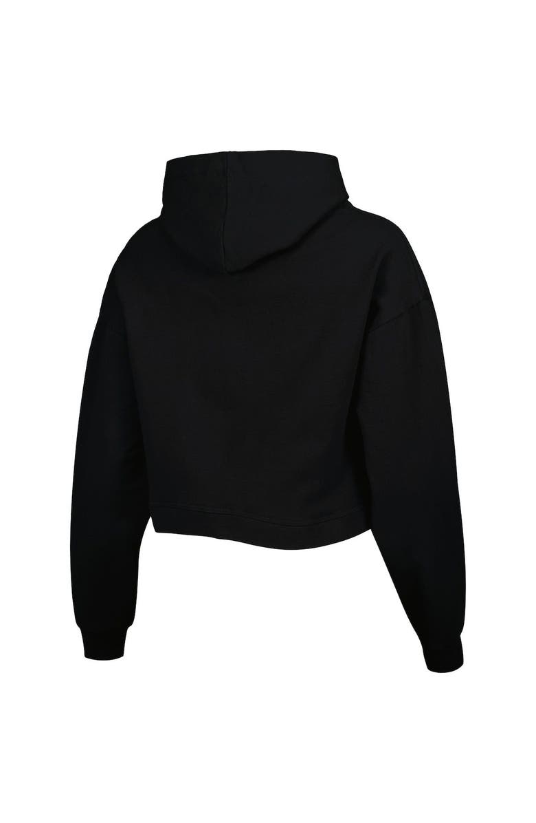 LUSSO Women's Lusso Black Brooklyn Nets Layla World Tour Cropped Pullover Hoodie, Alternate, color, Black