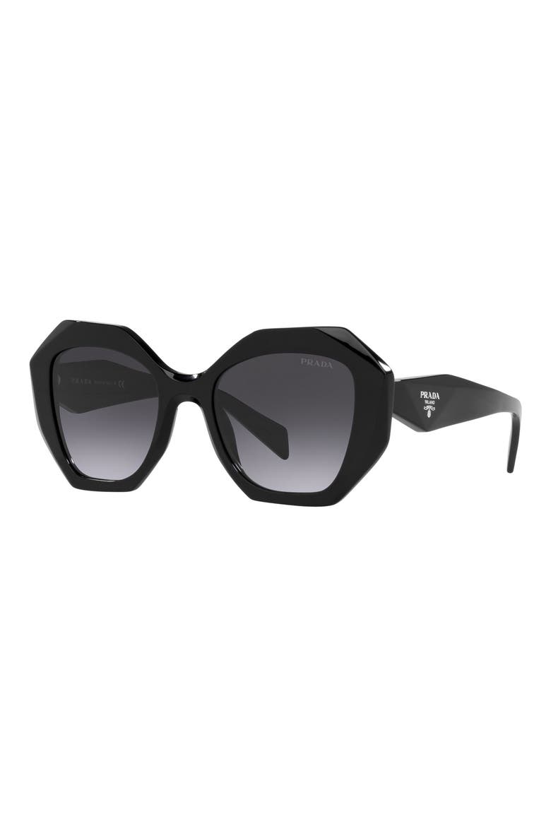 53mm Gradient Irregular Sunglasses, Alternate, color, BLACK/ GREY GRADIENT
