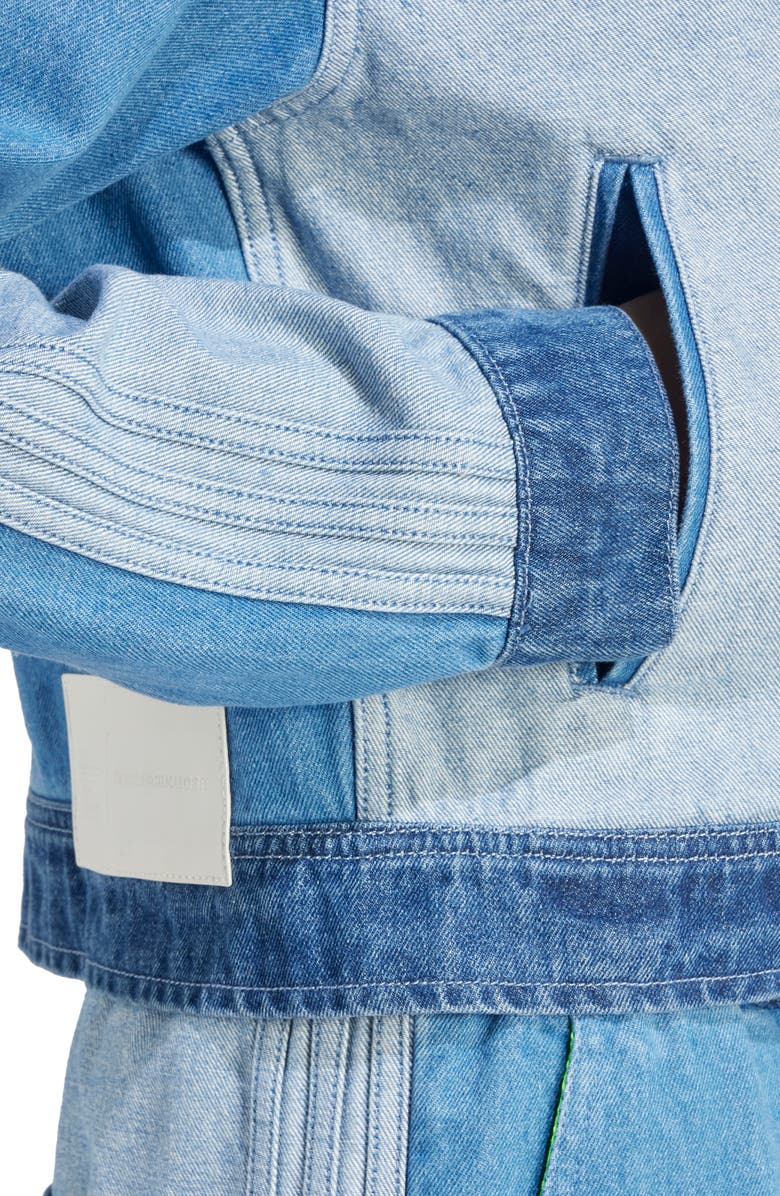 adidas Patchwork Denim Track Jacket, Alternate, color,