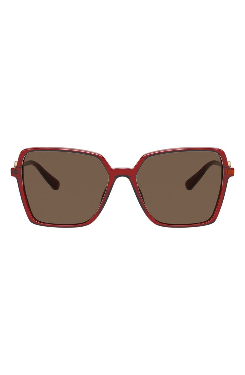 Versace 58mm Square Sunglasses, Main, color, Transparent Red / Dark Brown