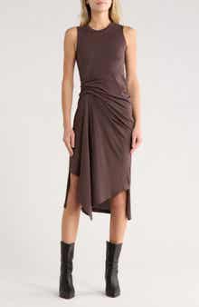 AllSaints Rivi Draped Midi Dress