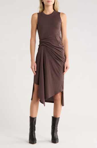 AllSaints Rivi Draped Midi Dress
