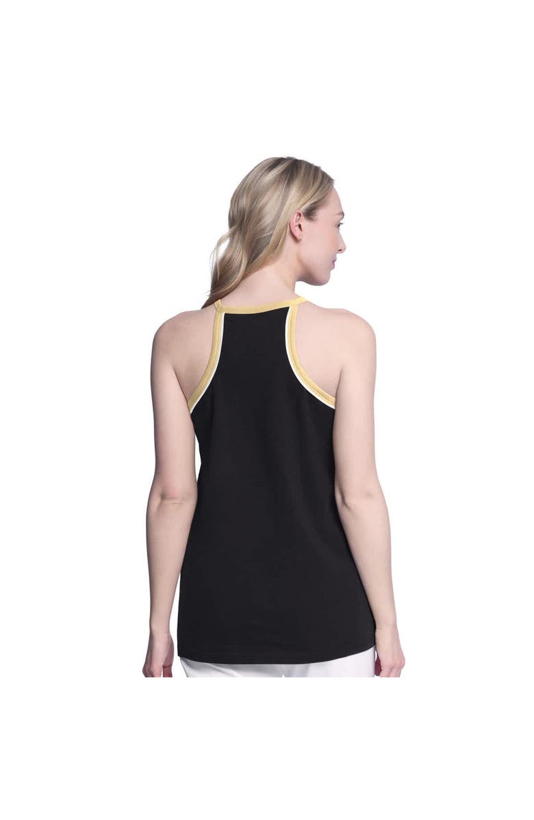 G-III 4HER BY CARL BANKS Women's G-III 4Her by Carl Banks Black Vegas Golden Knights Curveball Racerback Scoop Neck Slub Tank Top, Alternate, color, Black